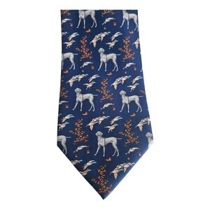 NWOT HUNTING WORLD Italian Silk Dog & Duck Print "Bob Lee" Tie